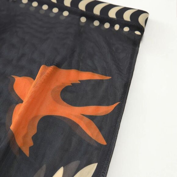 NWT Bird Print Mesh Cover Up Maxi Skirt. Medium - Picture 4 of 5